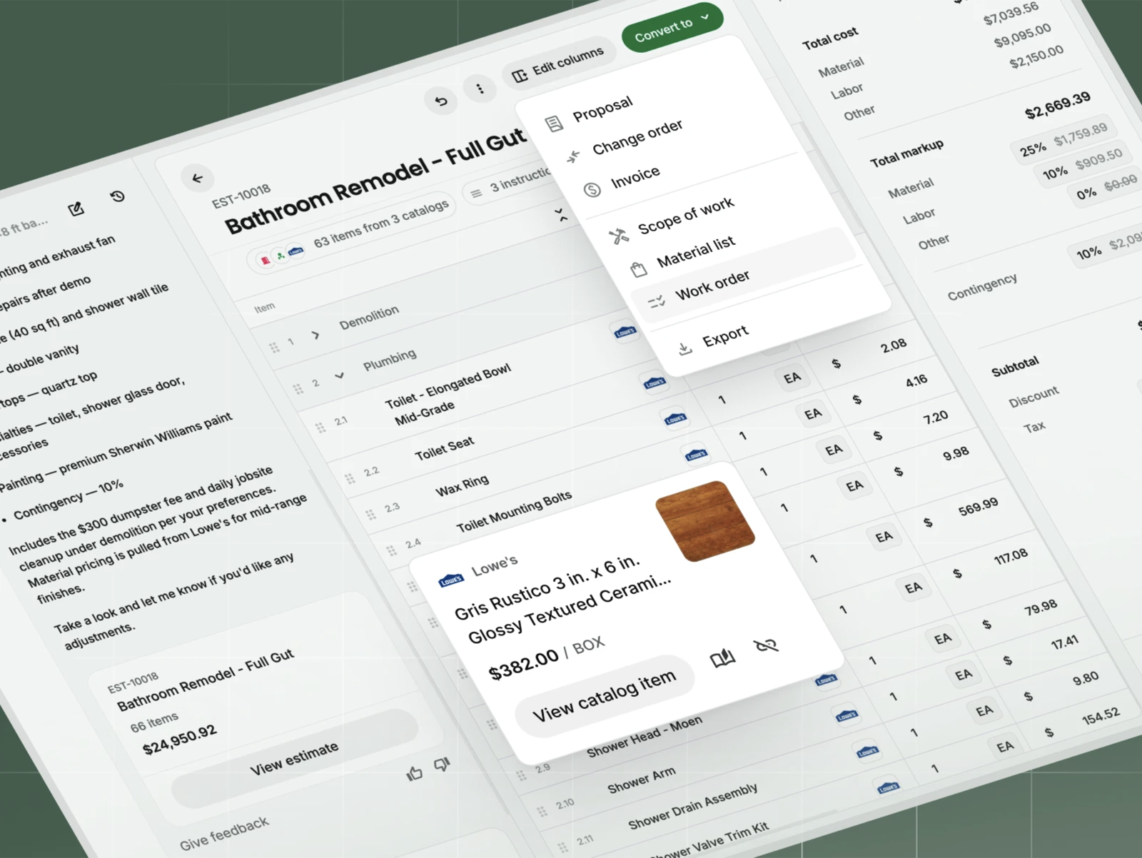 Reuse your cost library and regional rates