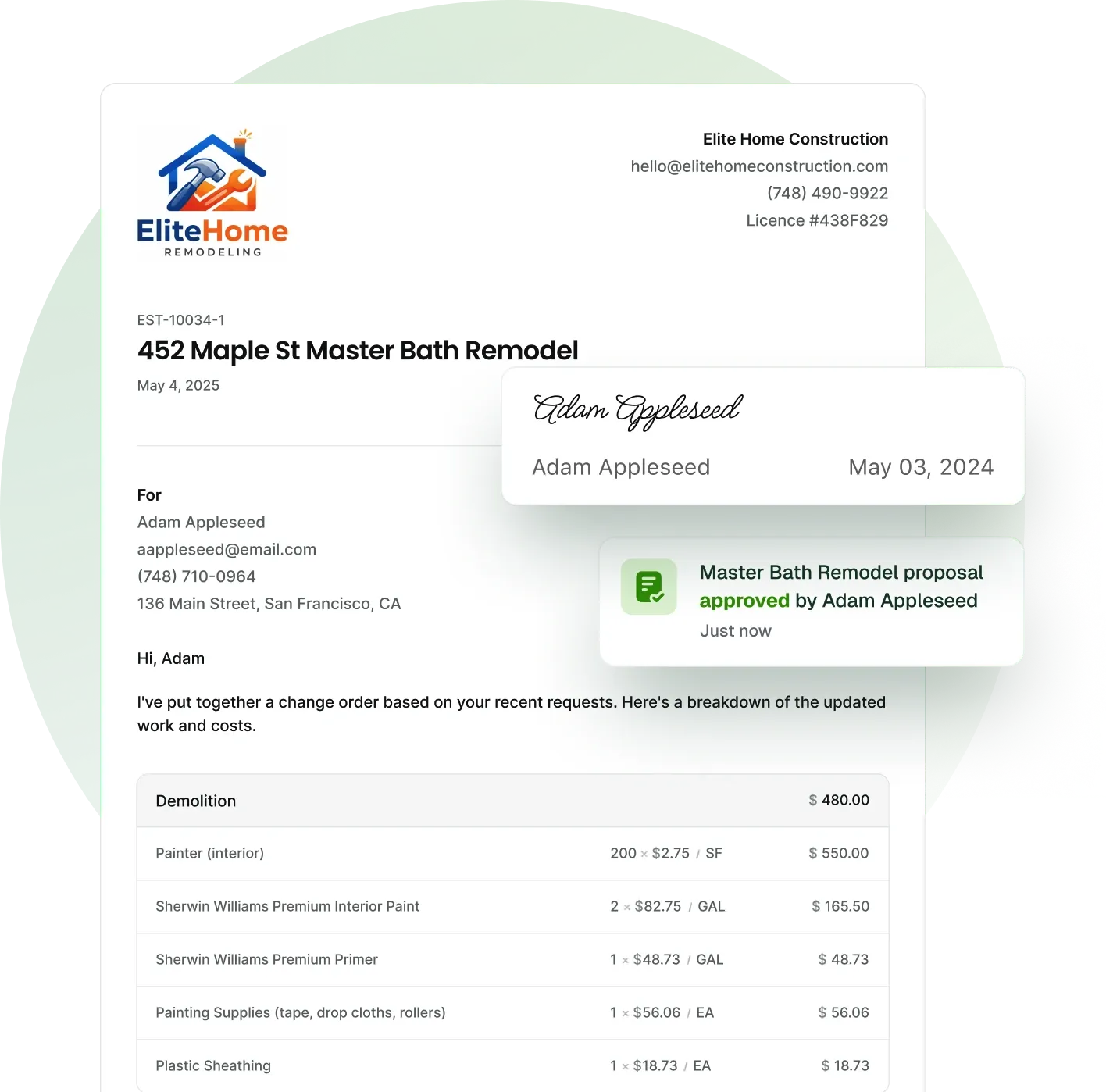 Turn the approved numbers into a professional proposal
